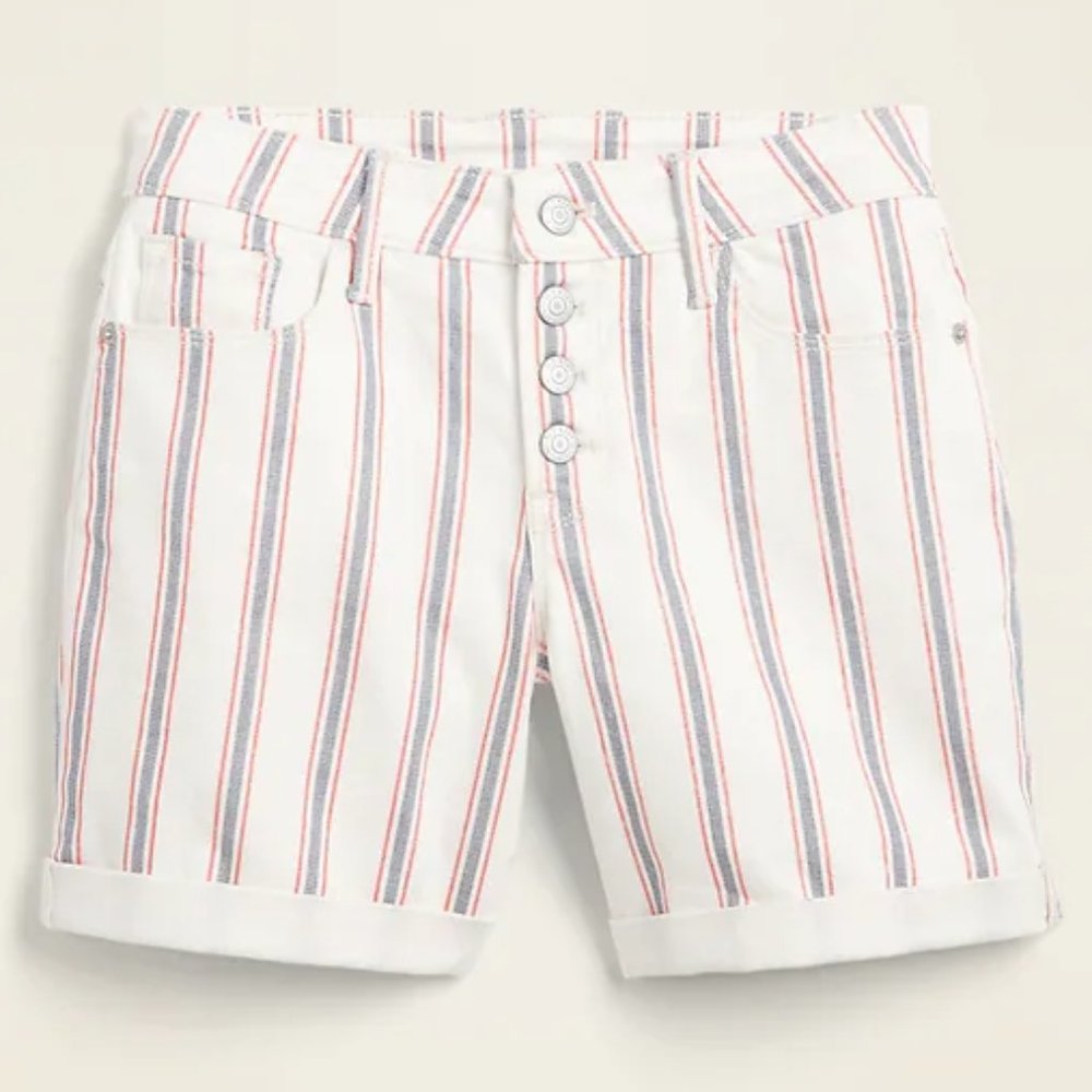 NWT Old Navy Striped Jean Shorts Size 18